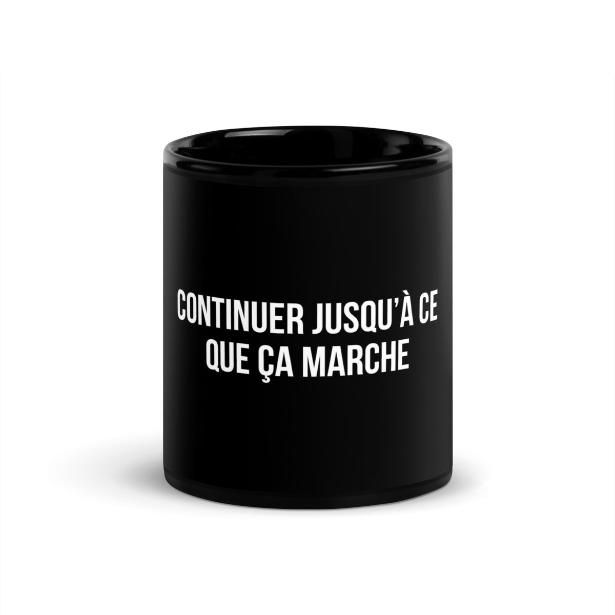 Mug noir de face — Continuer jusqu’à ce que ça marche