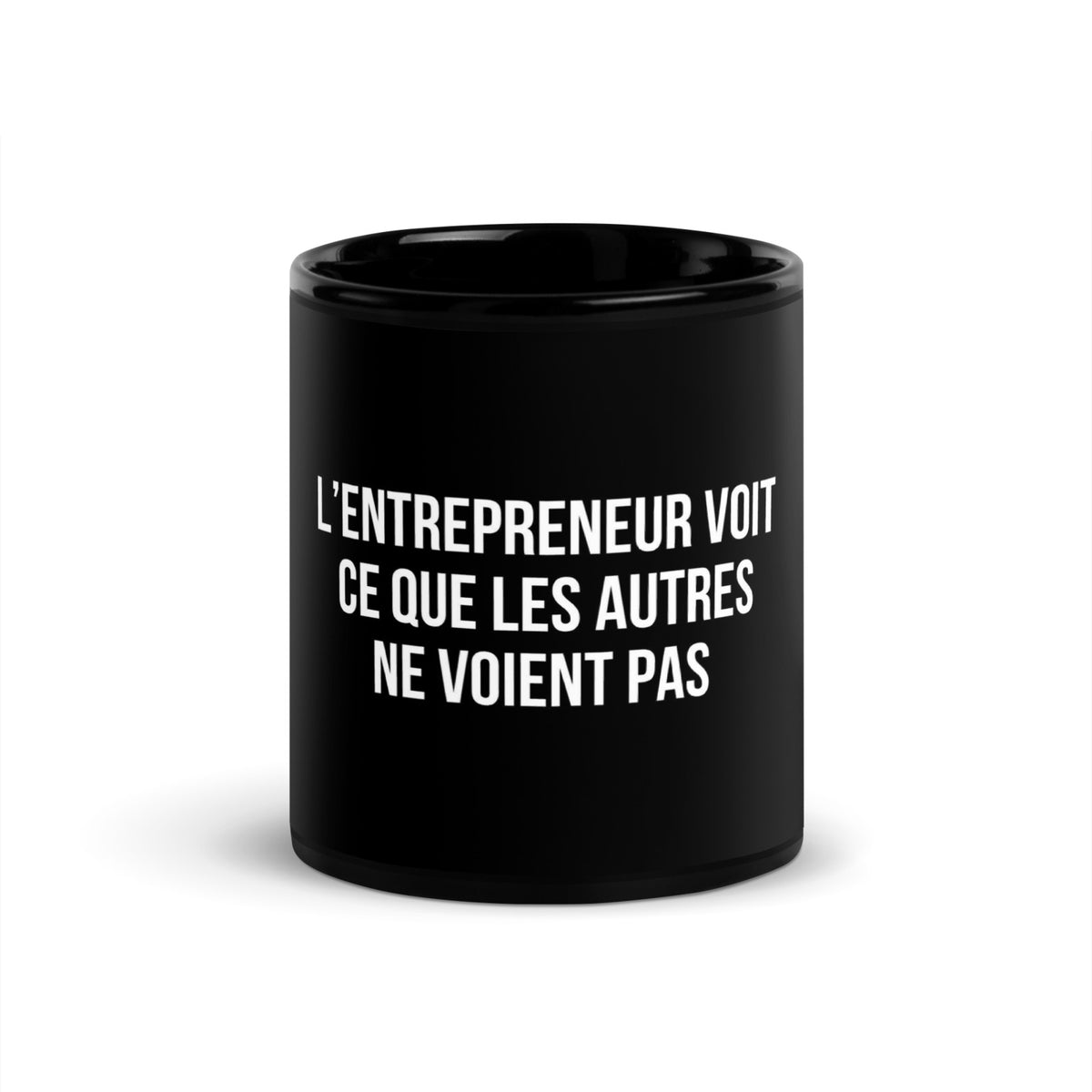 Mug noir de face — L’entrepreneur voit ce que les autres ne voient pas